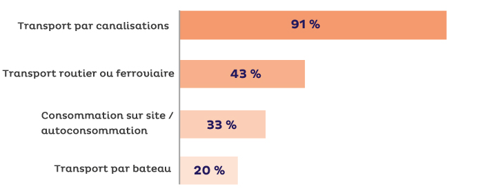 Mode(s) de transport envisagé(s) de l’H2 du lieu de production au lieu de consommation