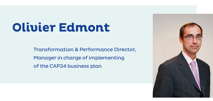 Portrait of Olivier Edmont, Transformation & Performance Director, Manager in charge of implementing of the CAP24 business plan