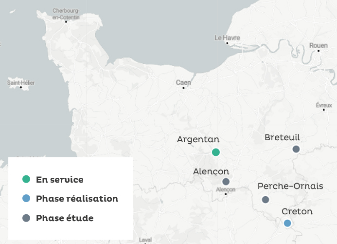 Carte de 5 rebours en Normandie : Argentan, Alençon, Ceton, Perche-Ornais, Breteuil