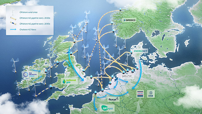 Carte canalisation H2 mer du Nord