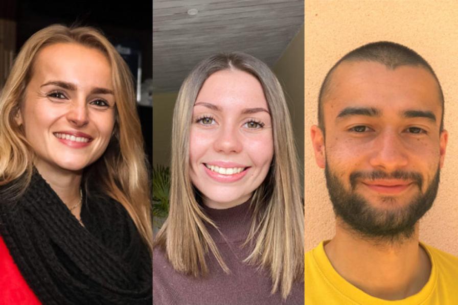 Victor Shimaru, Marianne Hilaire et Pauline Penet : stagiaire et apprenties