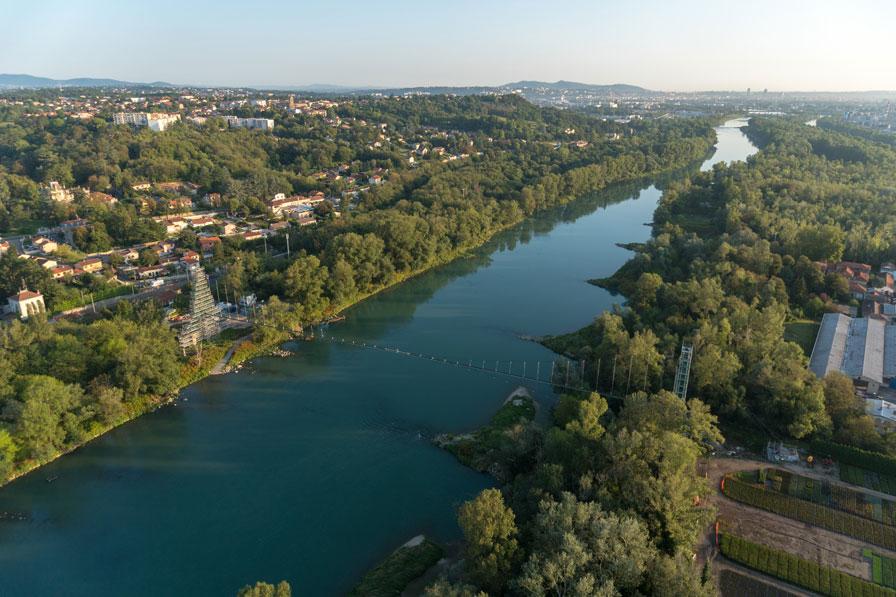 Chantier de rénovation du Quadricable à Feyzin, le 31 juillet 2018 - Photo : JM Bannwarth