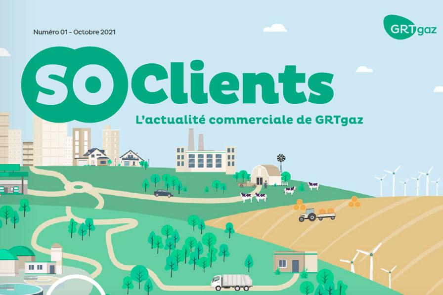 Couverture du premier numéro de SOclients : actualité commerciale de GRTgaz