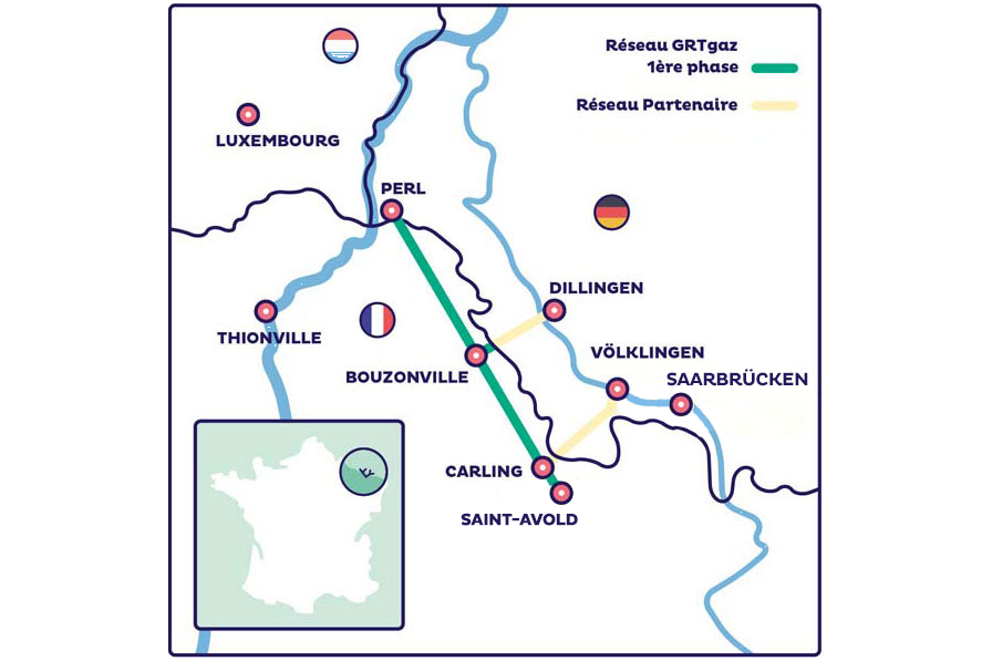 Carte de mosaHYc : réseau H2 par conversion de gazoducs