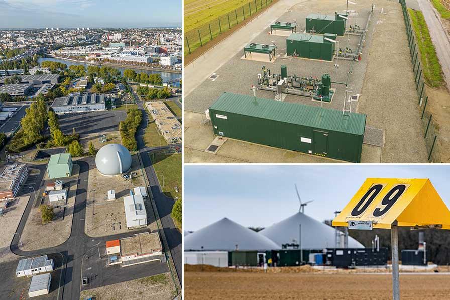 Interconnexion Alfortville ; rebours Noyal-Pontivy ; MD Biogaz (photos : GRTgaz)