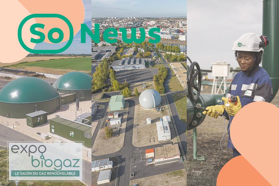 Visuels ouvrages GRTgaz et logos soNews / expobiogaz